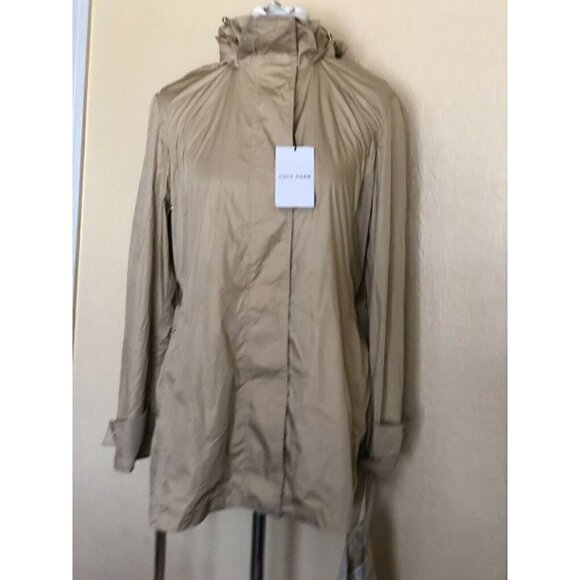Cole Haan Womens Weather Resistant Belted Packable Raincoat Size L  - Picture 4 of 12